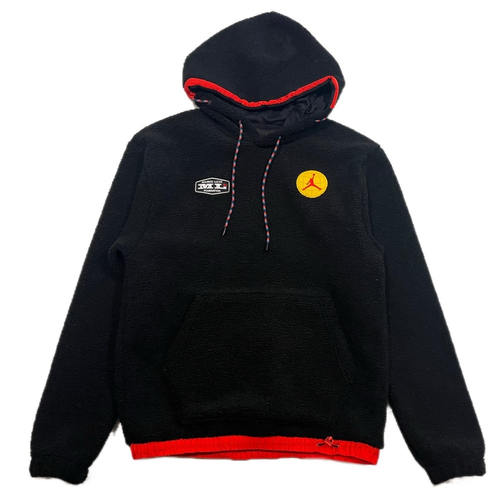 Custom Nike Mens Jordan Essentials Sherpa Fleece Hoodie Black DH1110-010